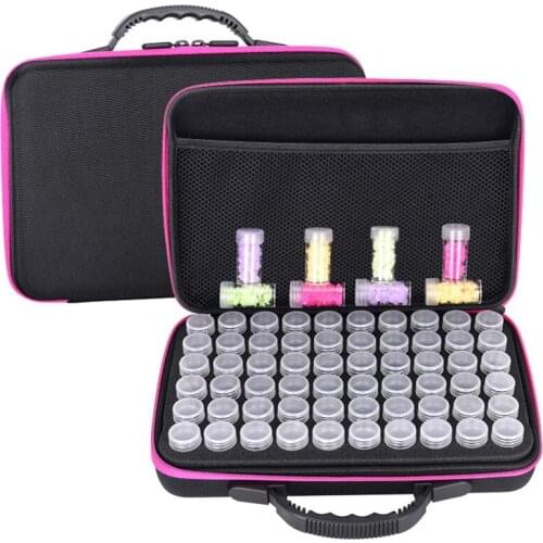 New Diamond Painting Tools Accessories Storage Bag Carry Case Container Storage Box 60 Bottles diamant painting Hand Bag Tool