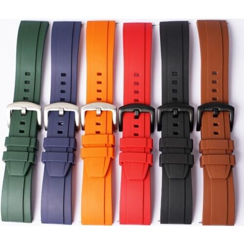 BEAFIRY Fluorine RubberWatch Strap 20mm 22mm Quick Release Silicone Watchband Watches Band Waterproof Orange Black blue brown