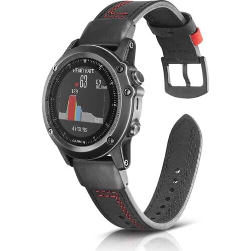 Fenix 6X pro band for Garmin Fenix 3 HR 5x plus D2 Bravo 26mm Quaitx 3 Quick-Fit Genuine Leather strap smar watch bracelet