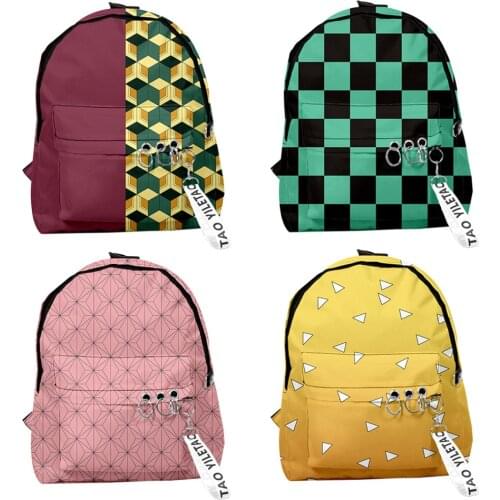 Anime Demon Slayer Kamado Tanjirou Cosplay Backpack 3D Print School Shoulder Bag Rucksack Travel Bags Gifts 13.9L