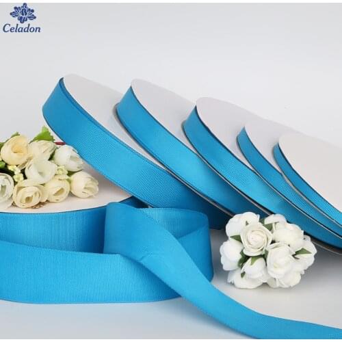 Width 7mm/10mm/15mm/20mm/25mm/38mm 5 Yards/lot Turquosie Color Grosgrain Ribbon for Wedding Party Decoration & DIY Gift Wrapping