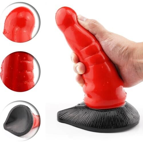 SM Soft Male Penis Rhino Horn Dildo Penis With Strong Suction Cup Silicone Anal Expander Butt Plug Sex Toys Female Masturbation