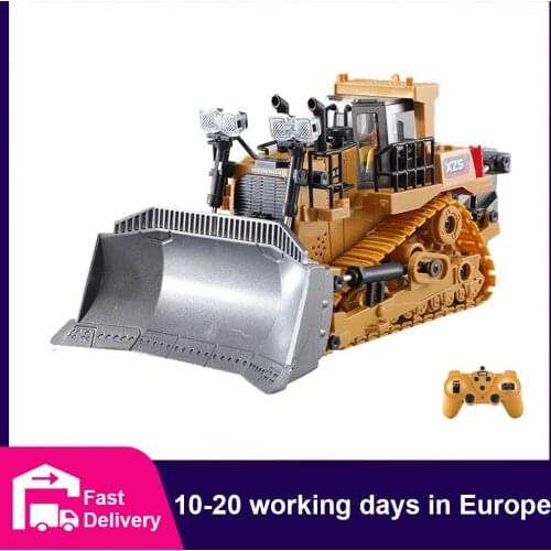 RC Truck 1:24 Scale Heavy Bulldozer Caterpillar Alloy Tractor Model Engineering Car Excavator Radio Controlled Car Toys for Boys