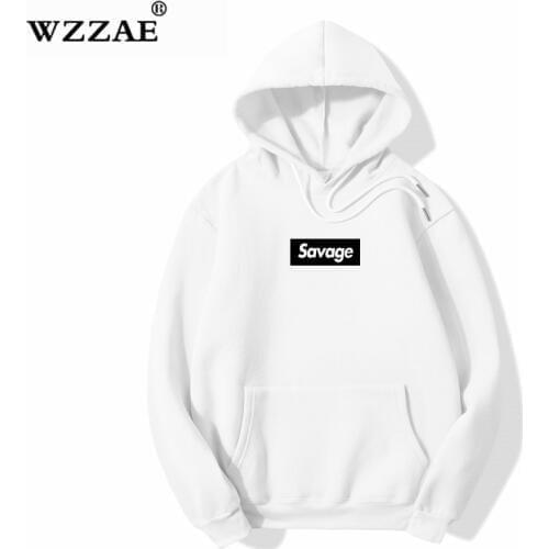 WZZAE 2020 New Savage 100% Cotton Hoodies Suprem Parody No Heart X Savage Hoodie Sweatshirt Fashion Men Women Hip Hop Hoodie