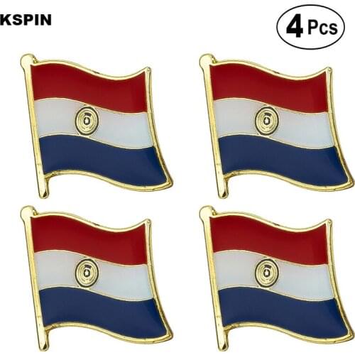Paraguay Flag Pin Lapel Pin Badge Brooch Icons 4pcs