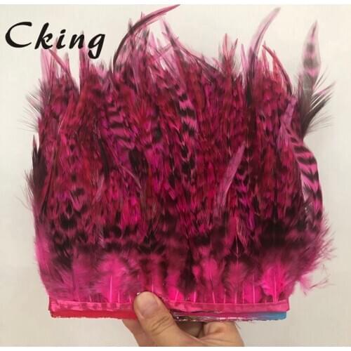 10 Meter Peach Pheasant Feathers Trims 8-13CM Rooster Feathers Lace Pluma Feather for Crafts Plume Decoration Feather Decoration