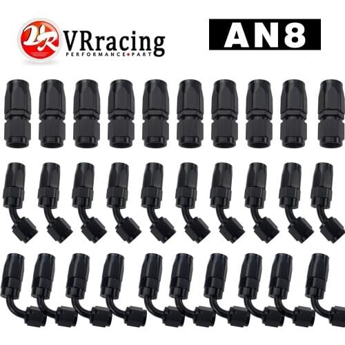 10 Pieces AN8 Oil Fuel Swivel Hose Anoized Aluminum Straight Elbow 45 180 Degree Hose End Oil Fuel Reusable Fitting