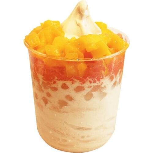 100pcs Disposable pet high transparent U-shape ice cream snow cold drink juice drink cup customize logo