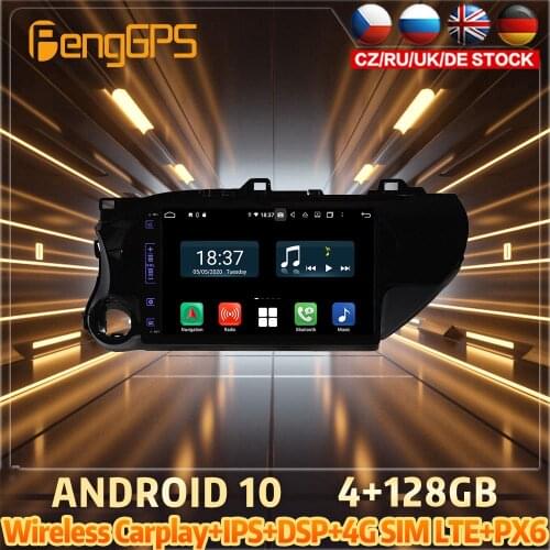128G Android10 PX6 DSP For TOYOTA Hilux 2016 2018 Car DVD GPS Navigation Auto Radio Stereo Video Multifunction CarPlay HeadUnit