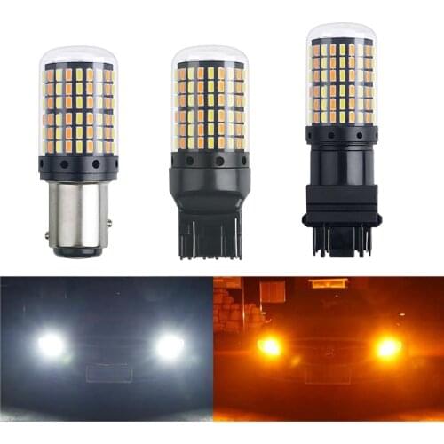 1X CANBUS 1156 BA15S P21W LED Lamp 3014 144 SMD BAY15D BAU15S PY21W T20 LED 7440 W21W W21/5W Led Bulbs For Turn Signal Light 12V