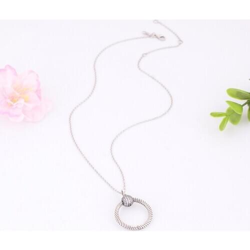 2020 Winter Collection 925 Sterling Silver Moments Round Pendant Fit Original Charms Necklace Jewelry Making