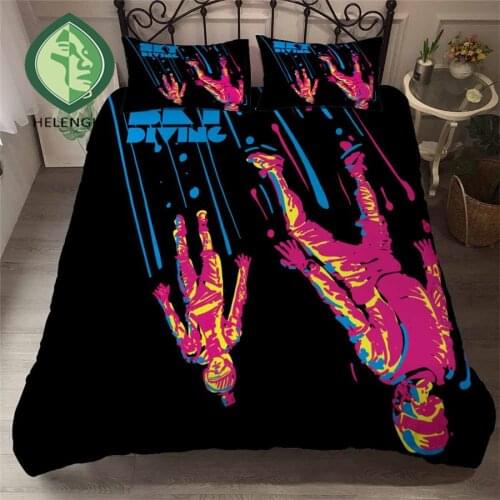 HELENGILI 3D Bedding Set Paragliding Print Duvet Cover Set Bedclothes with Pillowcase Bed Set Home Textiles #YC-304