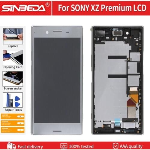 5.5" Original LCD+Frame For SONY XPERIA XZ Premium G8142 G8141 LCD Display Touch Screen Panel Digitizer Assembly Replacement