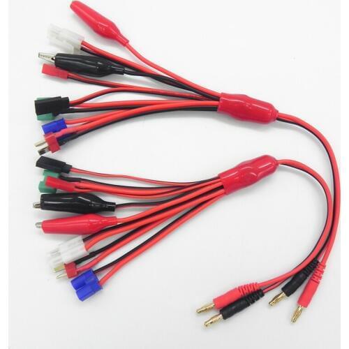 5pcs 8 in 1 Multifunction Lipo Battery Charging Cable EC3 T JST Tamiya JR Futuba Plug Charger Connectors