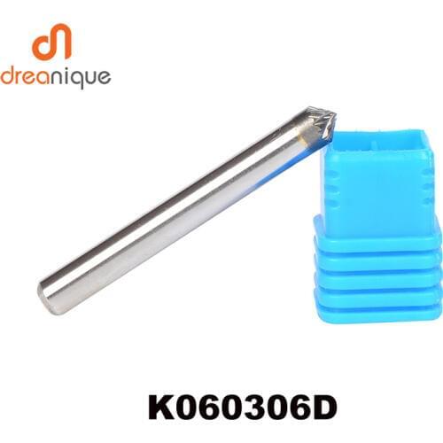 5pcs/lot K type cone 90 degree 6*3mm rotary burr file cutter grinding and abrasive tools K060306 6mm shank milling tools