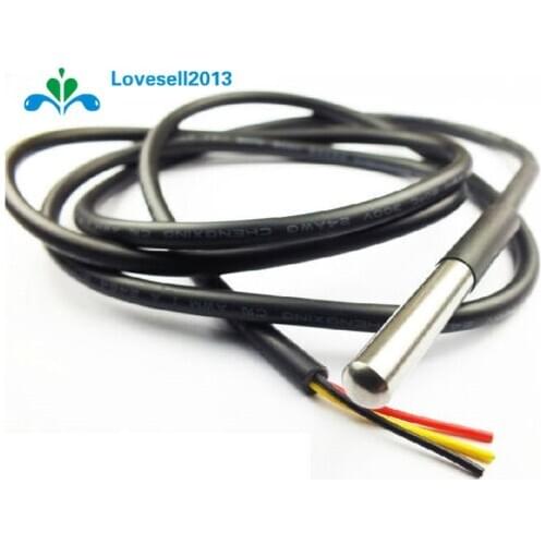 5 PCS Waterproof Digital Thermal Probe Temperature Sensor DS18B20 With Length 1M Cable