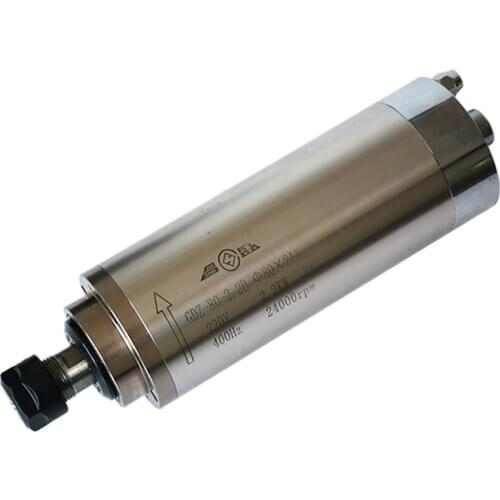 80*2.2kw ER20 water-cooled engraving electromechanical spindle four bearings, current: 8.5A bearing half year