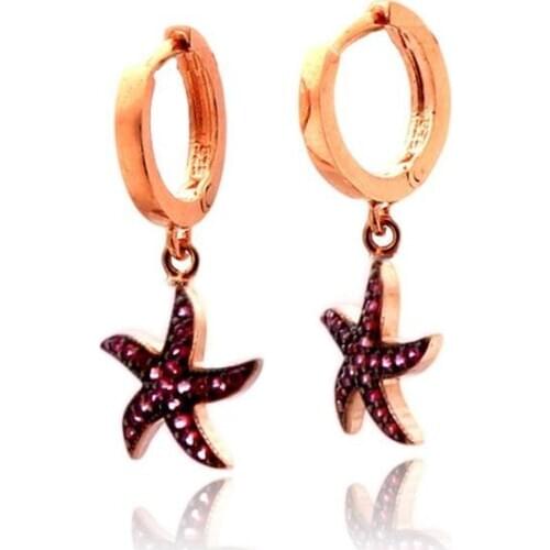 925 Sterling Earrings with Zircon Stone Starfish Design