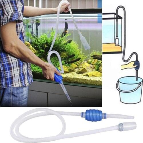 Aquarium Gravel Cleaner Vacuum Handheld Siphon Pump With Filter Nozzle Fish Tank Water Changer Air Pump Cleaning Accessories