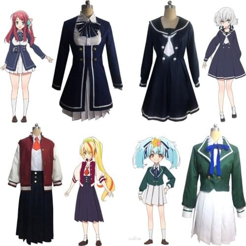 Anime ZOMBIE LAND SAGA Minamoto Sakura Cosplay Costume Konno Junko Nikaidou Saki Role Play Uniform Full Sets Halloween