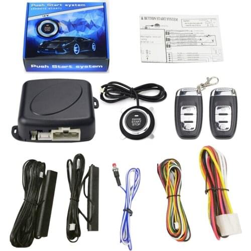 12V Car Keyless Entry Start System One Start Stop Engine Push Button Auto Vehicle Alarm PKE Remote Start Dropshiping