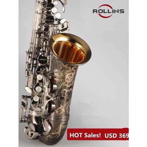 Free Shipping Rollins Saxophone Alto E-flat tune Carlolan Black Gold a3 Professional Performance Beginner Exam General