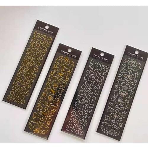 Bronzing Butterfly Flower Cherry Sticker DIY Scrapbooking Accessories Idol Card Album Kawaii Decor Stationery Stickers