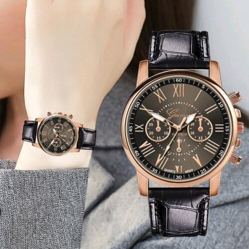 2021 Watch Womens Luxury Leather Band Analog Quartz Wristwatches Ladies Watch Reloj Mujer Black Clock Watch For Women Relogio