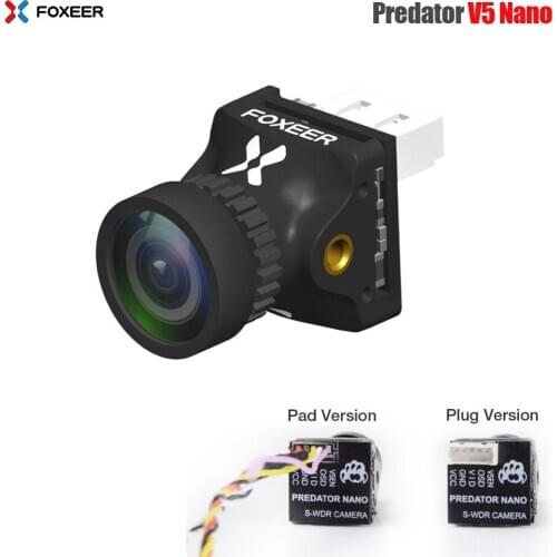 Foxeer Predator V5 Nano full Case Racing FPV 1000TVL Camera Switchable Super WDR OSD 4ms Latency Upgraded for FPV RC Drone