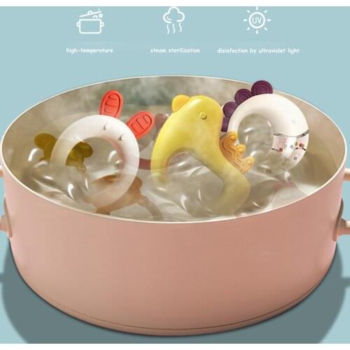 Baby Rattle Toys Animal Shape Easy to Clean Baby Teether Set