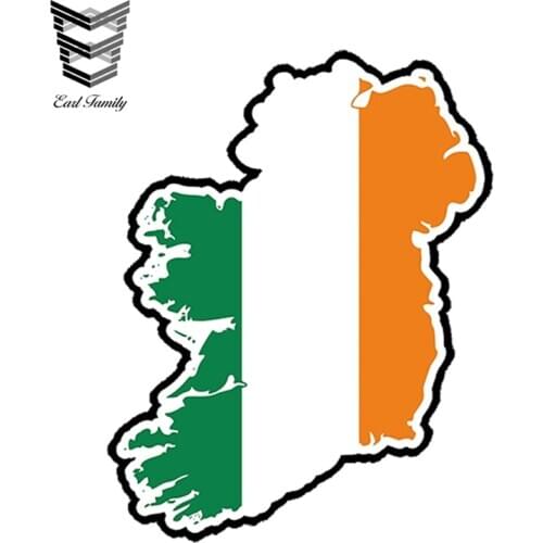 EARLFAMILY 13cm x 10.4cm Car Styling IRELAND EIRE SILHOUETTE FLAG BUMPER DECAL MAP FLAG Car Sticker Waterproof Accessories
