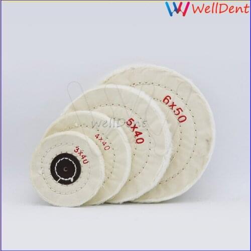 Dental lab flannel wheel white cloth round 40 layers polishing cloth round, 5 inches, 4 inches, 3 inches, 3 pcs / lot