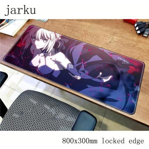 Saber Alter mousepad gamer 800x300X3MM gaming mouse pad fate anime notebook accessories gel padmouse ergonomic mat