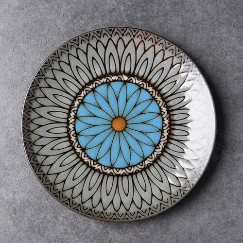 Creativity Ceramic Plate Hand Painted Flowers Breakfast Bread Plates Western Steak Dishes European Home Kitchen Tableware