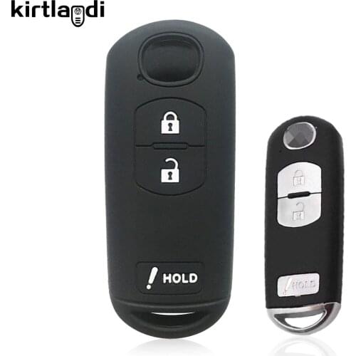 Kirtlandi Silicone 3 Buttons Key Holder Keychain Accessories for Mazda Cx5 Cx-5 CX-3 Cx 7 CX3 CX9 CX-9 Car Key Cover Case Shell