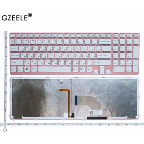 GZEELE Russian laptop Keyboard for sony vaio SVE17 SVE1711 SVE1712 SVE1713 SVE1712L1E SVE1713G1EW SVE1711C5E SVE171C11 WHITE RU