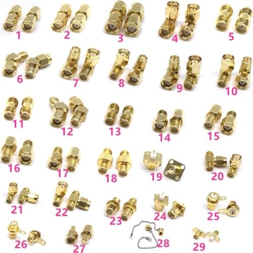 JXRF Connector 2PCS RF coaxial coax adapter SMA Male Female plug to SMA Male Female Jack adapter