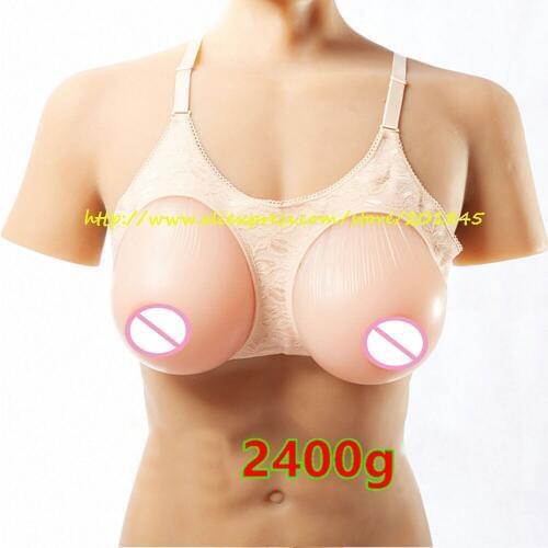 Hot Selling 1Pair 2400g/Pair Huge Silicone Breast Form Artificial Boobs Enhancer For Crossdresser And Trandsgender