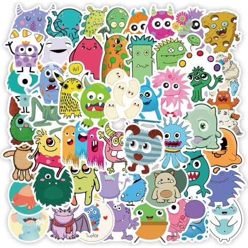 50pcs Cartoon Monsters Graffiti Stickers Personalized Funny Mobile Phone Case Trunk Car Decoration Stickers