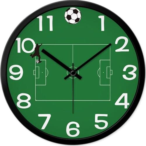 Cartoon football field European clock wall clock living room personality creative modern fashion clock