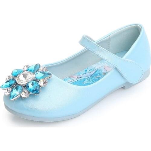 New Children Leather Shoes Rhinestone Bow Princess Sandals Girls Party Dance Shoes Baby Student Flats Kids Performance Shoes