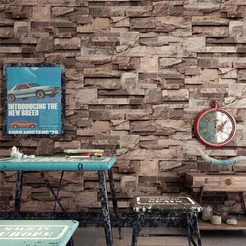 Wellyu Stone wallpaper Chinese imitation marble pattern retro brick pattern brick brick 3d background wall wallpaper