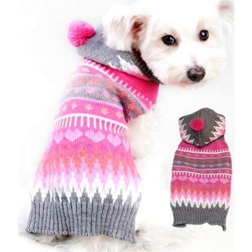 Pet Clothes Warm Christmas Dog Clothing Small Dog Knit Sweater Cat Costume Dogs Hoodies Sweater For Chihuahua Teddy