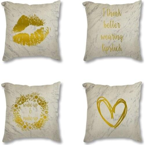 Perfume Eyelashes Marble Painting Print Cushion Cover For Sofa Nordic Style Cushion Covers Throw Pillow Case 45*45cm