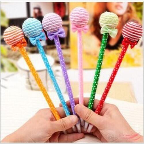 QSHOIC 50pcs/set Kawaii Korean Stationery School Office Supplies Kids Novelty Pens / Cute Lollipop gel Pen / gel Pen