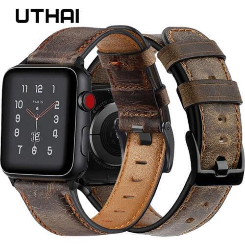 Cowhide vintage leather strap For apple watch band For iwatch 1/2/3 38mm 42mm iwatch 4/5 40 44mm watchband Bracelet accessories