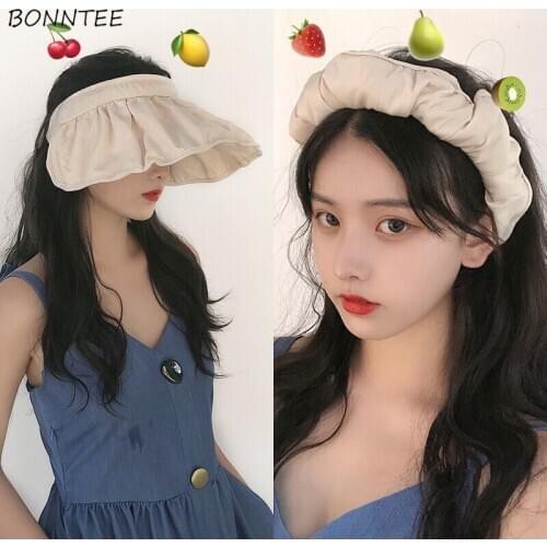 Hats Women Sun-protection Cap Outdoor Female Foldable Sunshade Lovely Leisure Chic Trendy Girls Ulzzang Ins Design Elegant Daily