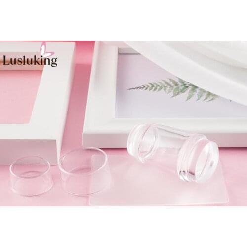 2.2cm/2.7cm Double Head Jelly Nail Art Stamper Scraper Silicone Polish Printing Stamp Stamping Image Plate Tool DIY Manicure Set