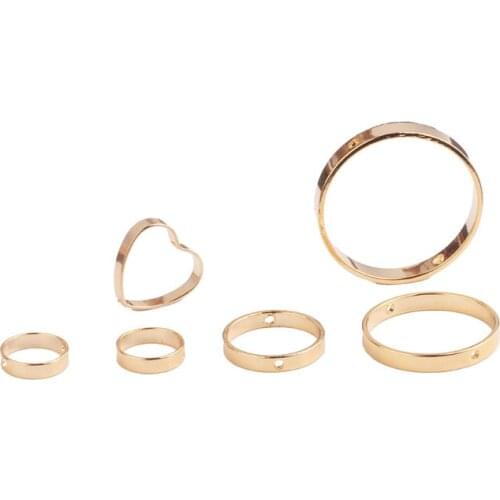 10pcs Gold Heart Round Connectors 10/13/15/20/25mm DIY Necklace Stud/Drop Earrings Making Accessories Women Jewelry Findings