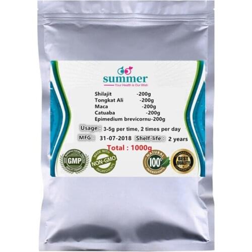 1000g Mixed Shalajit,Tongkat,Maca,Catuaba,Epimedium brevicornu extract powder for Improving the human sexual function